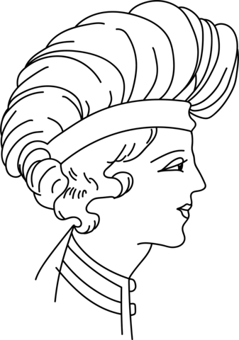 Gallic Headdress Under Childebert I (511 558). Coloring Page